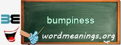 WordMeaning blackboard for bumpiness